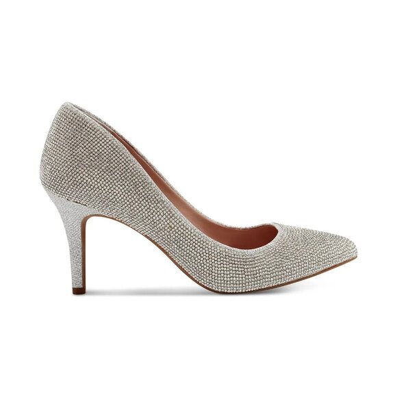 INC Womens Zitah Embellished Pointed Toe Pumps Silver Crystal 6.5 MSRP $89 - Picture 2 of 5